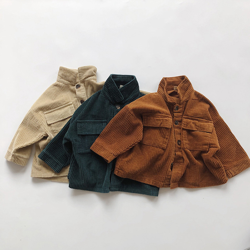 Baby Clothing Japan - 秋冬ベビー男の子女の子コーデュロイコート韓国日本スタイル子供服ベビー男の子女の子長袖ジャケット子供コート