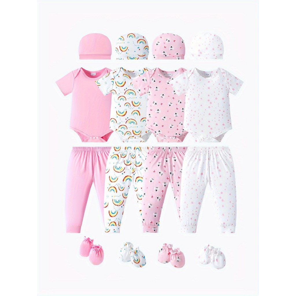 Baby Clothing Bundles - 新生児用衣類セット,半袖ロンパース,手袋,カジュアルウェア,4ロット,0〜12か月