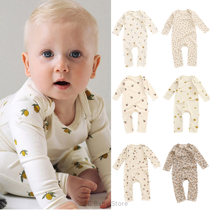 Baby Clothing Bundles - ベビーロンパース男の子クロールスーツ長袖ロンパース新生児ボディスーツブランドレモン綿カバーオールワンピース幼児服
