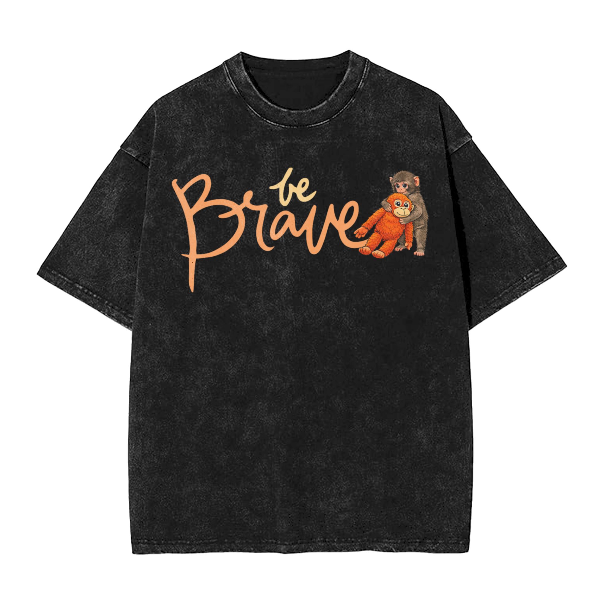Baby Zoo Clothing - メンズTシャツ パンチベイビーモンキー キュートなぬいぐるみ 動物園 日本風インスピレーションTシャツ ヒップホップ