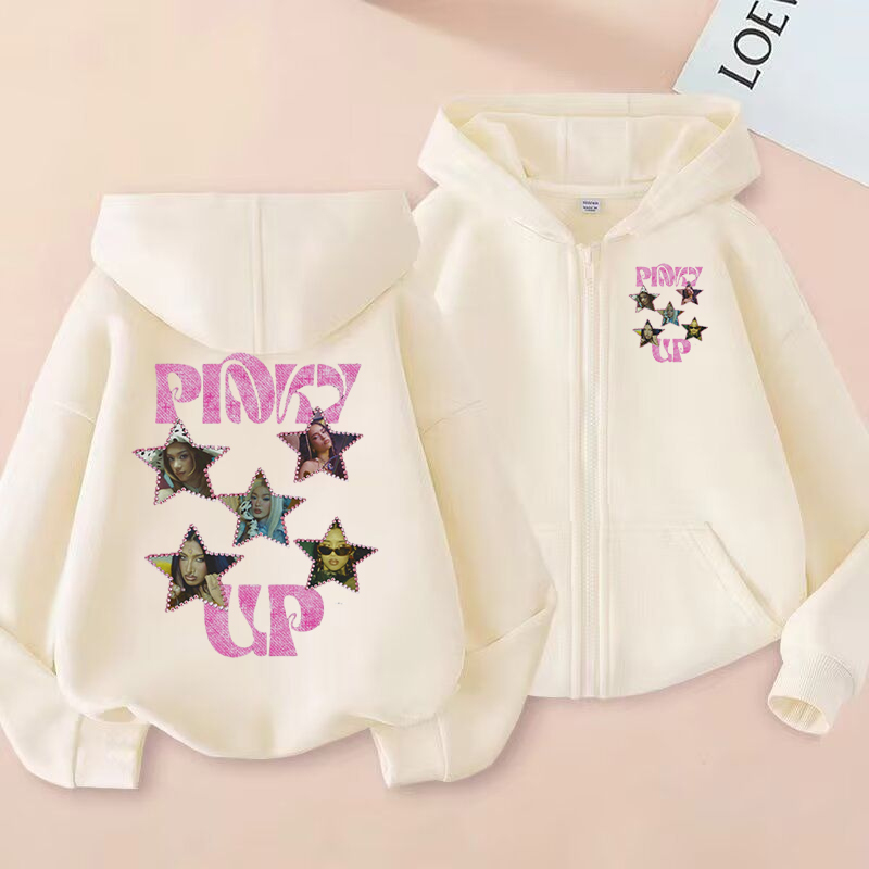 Baby Clothing Zipper - ファッションガールズ服ガールグループ KATSEYE ジッパーパーカーボーイズファッションフード付きスウェットシャツ 2026 新しい子供 KATSEYE