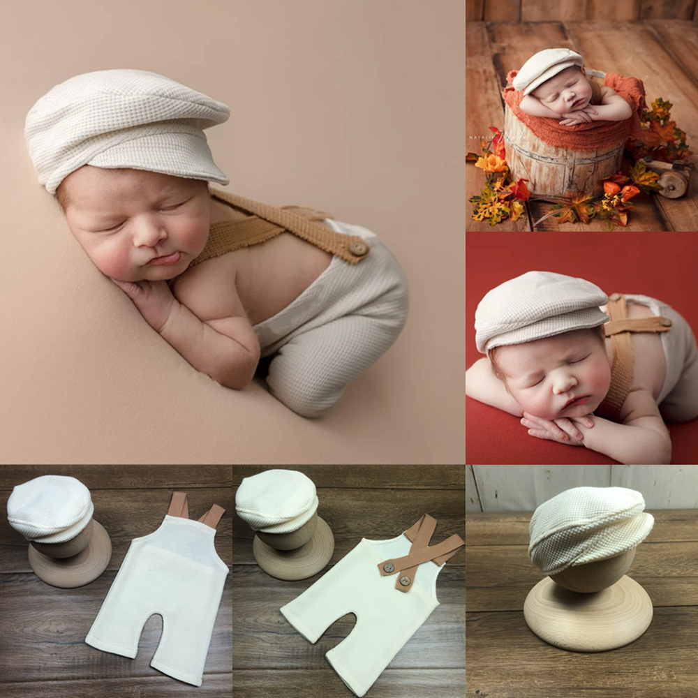 新生児写真アクセサリー,写真撮影衣装,キャップ,オーバーオー - Baby Clothing Sets Boy のレビューと価格