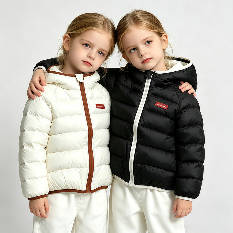 新しいコートフード付き子供男の子女の子ジャケットコート綿入り - Baby Clothing Zipper のレビューと価格
