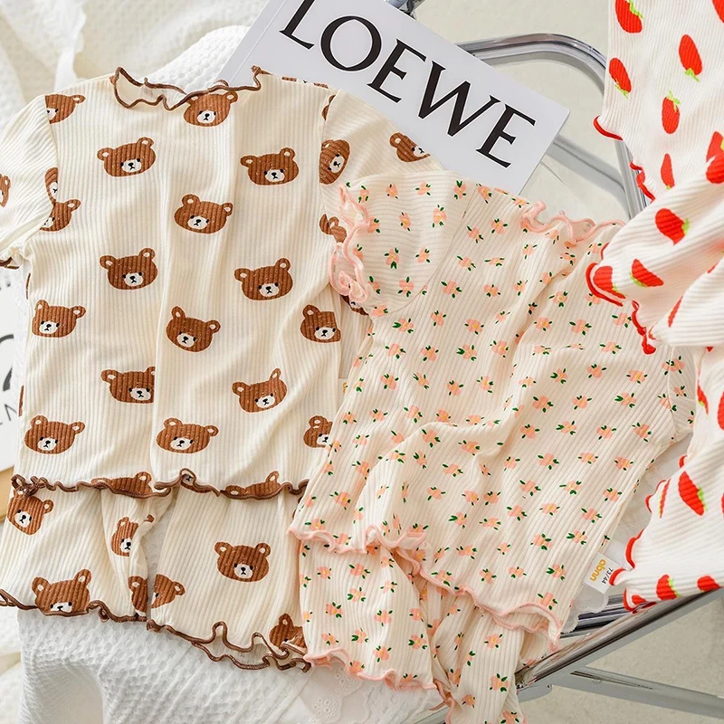 2026 夏綿漫画カジュアルパジャマセットベビー服女の子男の - Baby Clothing Bundles のレビューと価格