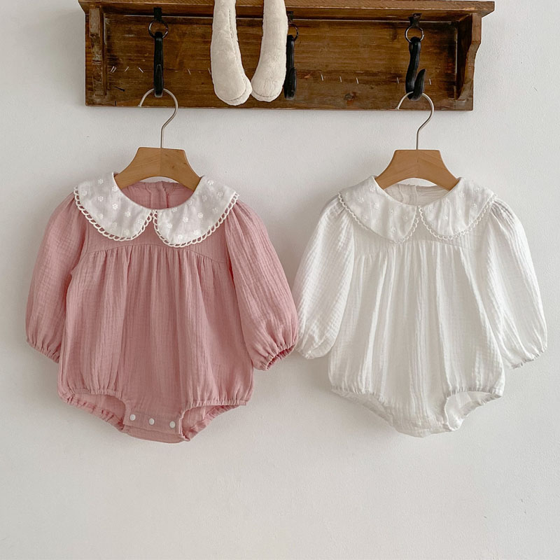 女の赤ちゃんのためのレースの襟付きワンピースロンパース新生児 - Baby Clothing Bundles のレビューと価格