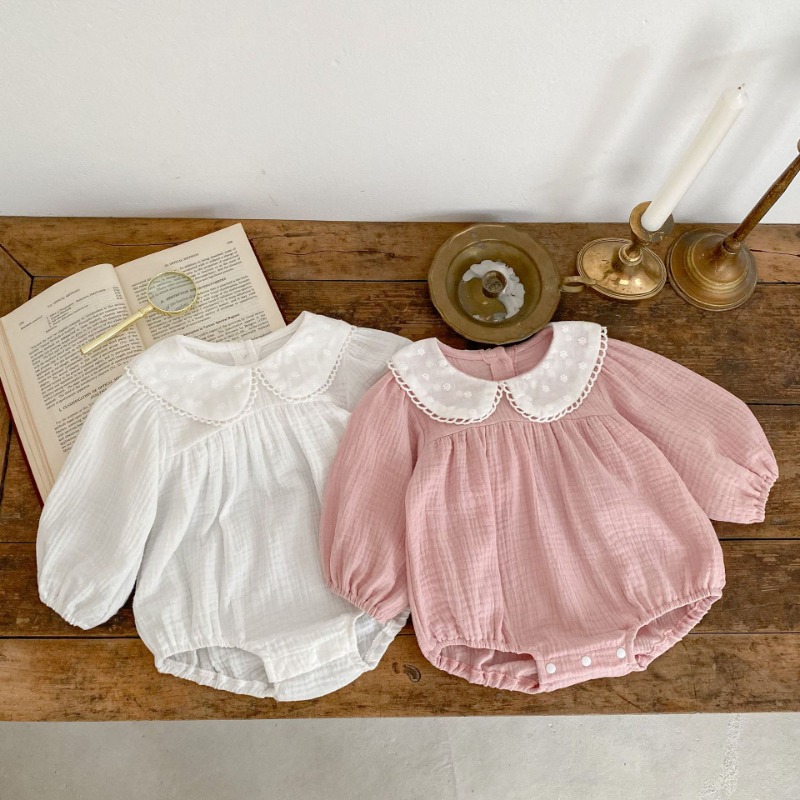 女の赤ちゃんのためのレースの襟付きワンピースロンパース新生児 - Baby Clothing Bundles のレビューと価格
